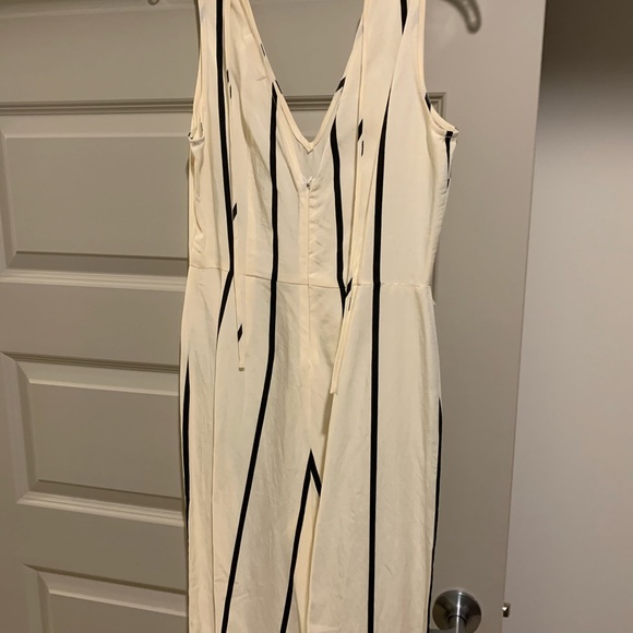 White Jumpsuit with Black Stripes - Picture 2 of 3
